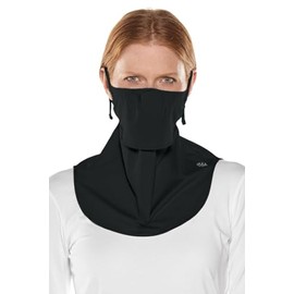 Coolibar UPF 50+ Men's Women's Crestone UV Face Mask - Sun Protective (Large/X-Large- Black)