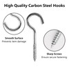 Pack of 75 Small Screwing Hooks, Multi-Size Screw Hooks, Silver,