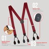 Tuxedo Suspenders for Men Black Genuine Leather Button End 1.25