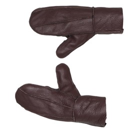 Harrys-Collection Women's Patchwork Lambskin Mittens, brown