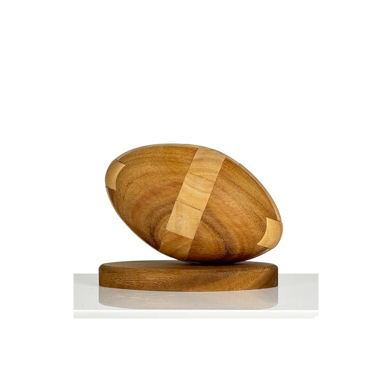 wooden rugby ball ornament puzzle