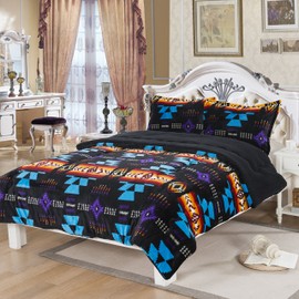 Nu Trendz Signature Southwest Design (Navajo Print) King Size 3pcs Set 15081 Black