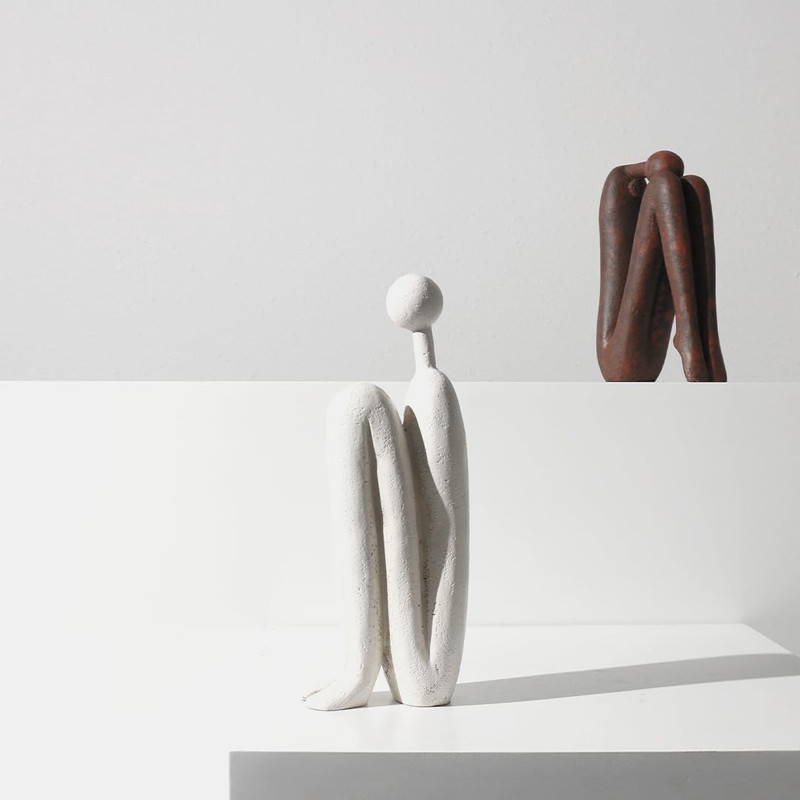 Decorative Bookends for Shelves，Bookends for Heavy Books Resinous Thinker Statue,Book