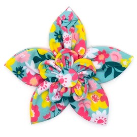 The Worthy Dog Spring Bouquet Flower for Dog Cats Pets Wedding Birthday Party Attachable Collar Decor Sliding Accessories - Large, Blue