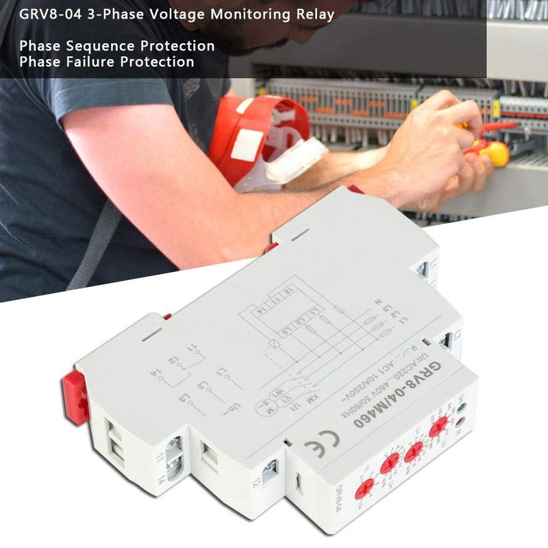 GRV8-04 M460 Voltage Relay,3-Phase Voltage Monitoring Relay Phase Sequence Phase