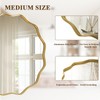 VooBang Gold Scalloped Circle Mirror, 30" Wavy Edge Round Wall