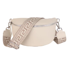MIRROSI® Women's Bum Bag, Genuine Leather, Made in Italy, Shoulder Bag, Chest Bag, Crossbody Bag (1 Bag & 2 Straps), Beige (Nn Taupe)