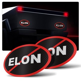 2PCS Anti Elon Magnet for Car Bumper, 6" x 4" Vinyl Coated Magnet for Vehicle Decor, Universal Car Accessories