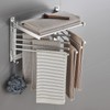 Jiabailie Wall-Mounted Steel Clothes Drying Rack,Bathroom Towel Shelf,Swivel Towel Hanger
