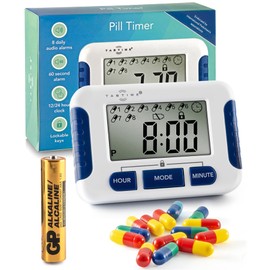 TabTime Pill Reminder with 8 Alarms per Day, Pill Tracker, Pill Timer, Medication Reminder Devices, Medication Tracker, Essential Parkinson's Patient Gadget