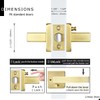 Linkaa Privacy Door Lever Gold Satin Brass Square Door Handle