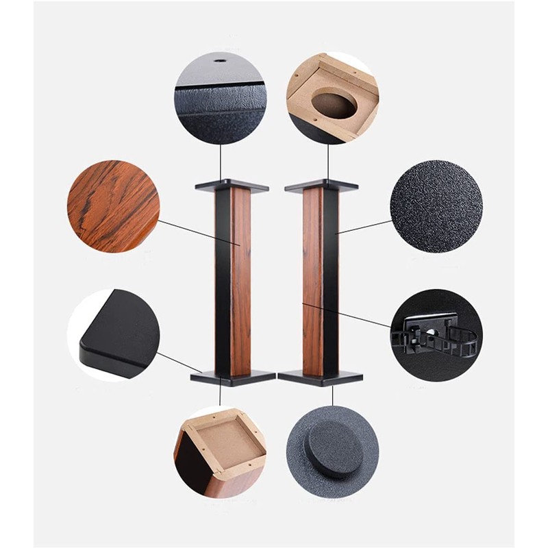 bimiti Wood Grain Speaker Stands 36 Inch Universal Floor Speaker