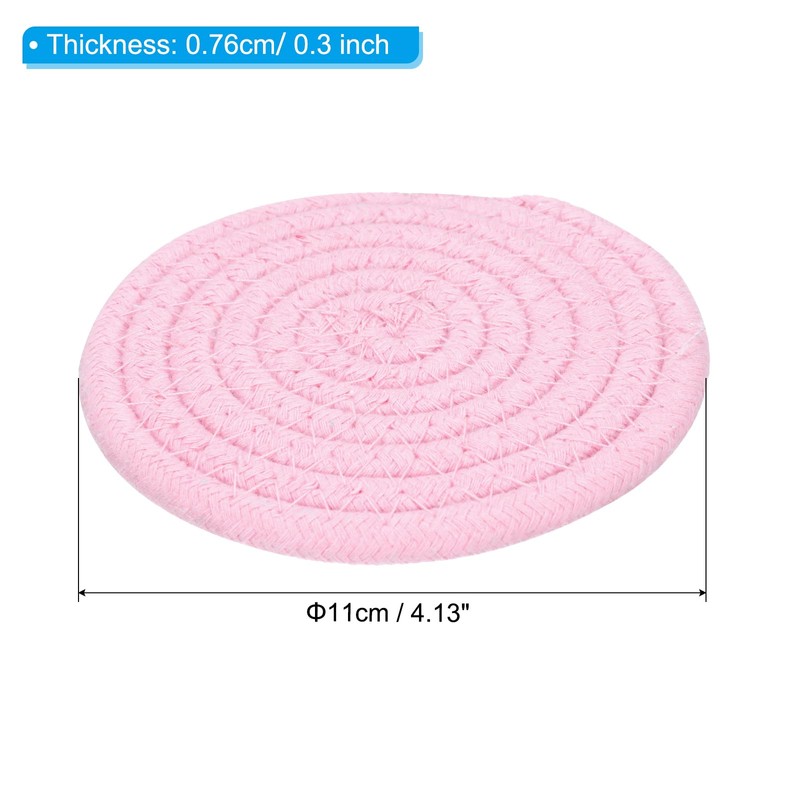 uxcell 8 Pcs Drink Coasters with Holder, Cotton Woven Coaster