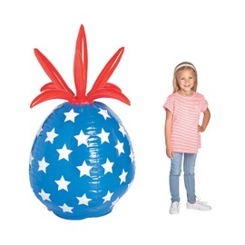 Fun Express Patriotic Pineapple Inflatable – 24 Inches Tall Perfect for 4th of July Parties BBQs Poolside Fun Summer Celebrations – Backyard Décor and Beach Parties Red White & Blue Design – 1 Piece