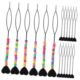 MERRYHAPY 18 Pcs Hairpin Braiding Tools Braid Ponytail Hair Ponytail Small Beaders for Hair Braids Ponytail Styling Tool Ponytail Makers Small Beaders for Hair Long Beaded Colored Beads Miss