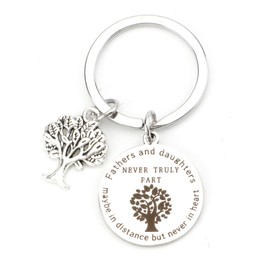 FRULX Stainless Steel Keychain for Dads,Gift for Fathers,Cute Tree of Life Keyring,Ideal Christmas and Birthday Presents for Dad,Teacher and Inspirational Gifts,Inspirational Gifts for Men