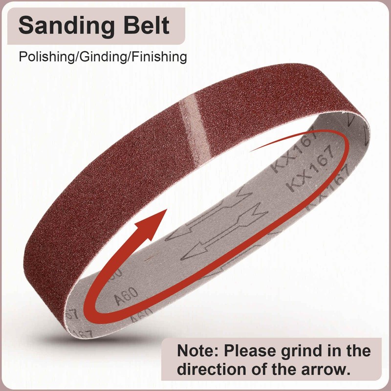 HARFINGTON 2 x 82 Inch Sanding Belts, 5 Pcs 60