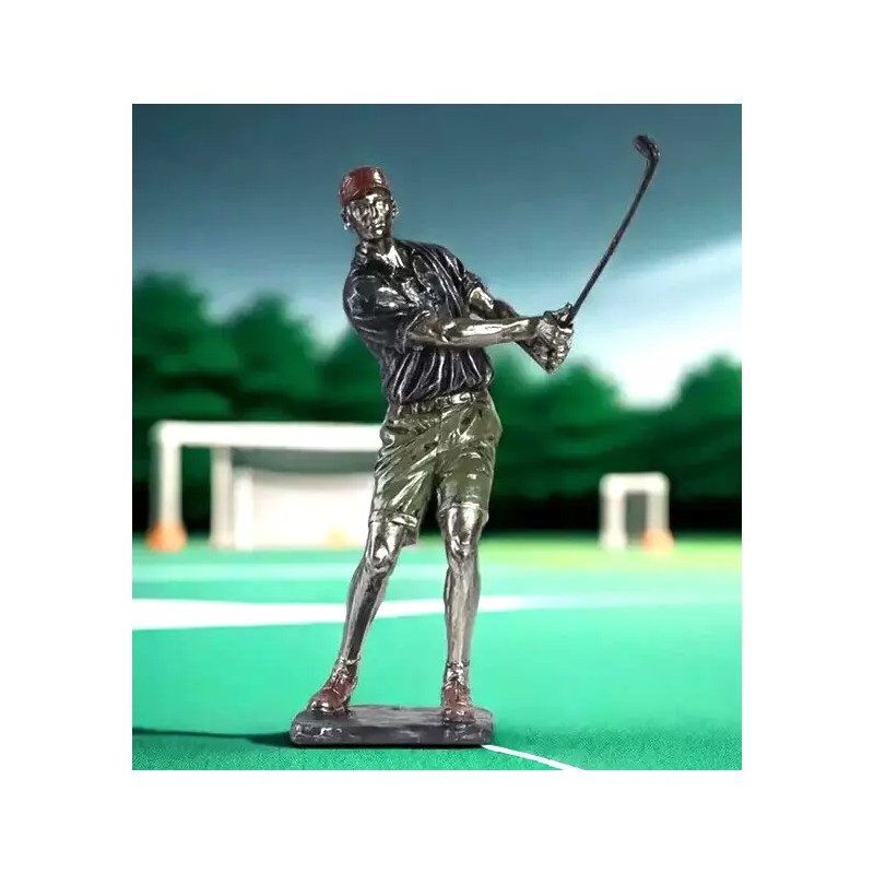 NEW. Classic Old-School Golfer In Chip-Swing Pose. Figurine Sculpture 15h