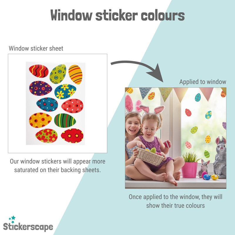 Stickerscape Easter Window Stickers (Bunnies - Option 1) | Easter