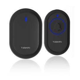 Wireless Doorbell,Plug in Doorbell Wireless Cordless at Range of 500ft with 40 Doorbell Chimes,5Levels Volume Adjust&LED Indicator,Doorbell Easily Install at Home & Apartment,Villas,Office,Hotel,Black