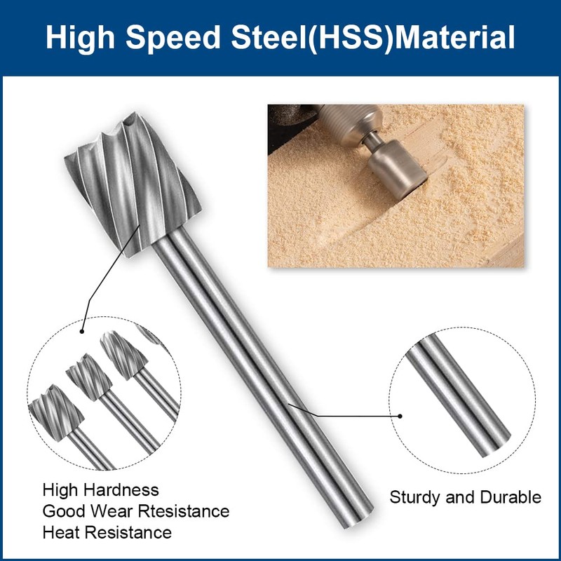 Wood Carving Bits Engraving Router Bit, 20pcs HSS Different Rotary