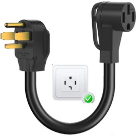 NEMA 14-30P to 14-50R EV Charger Adapter Cord, 30 Amp to 50 Amp 4 Prong Dryer Outlet to EV Plug 1.5FT Heavy Duty 10 Gauge Wire for Level 2 EV Charging ETL Listed
