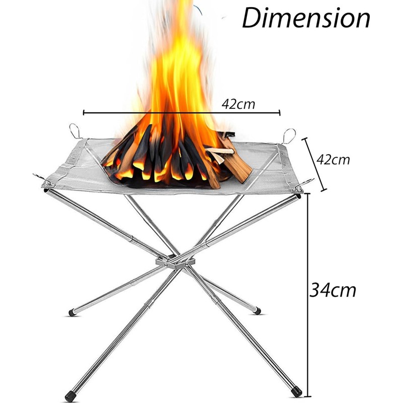 Portable Fire Pit for Camping, Outdoor Foldable Firepit Fireplace with