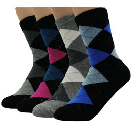 JJMax Women's Everyday Basic Cotton Blend Argyle Comfort Socks