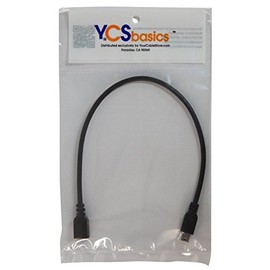 YCS Basics 1 Foot USB 2.0 Mini B Male to Mini B Female Extension Cable