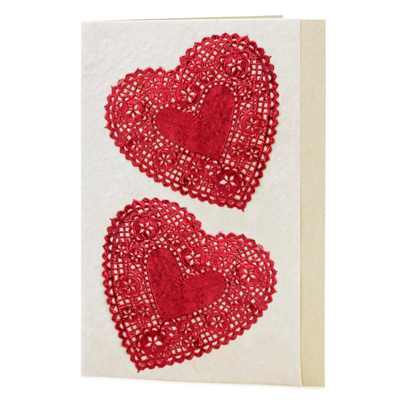 Hygloss Products Heart Foil Paper Doilies - Decorative, Multi-Pack (4"