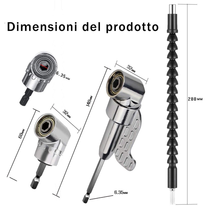 ZFYQ Right Angle Drill with Hex Shank 1/4 Inch Adjustable