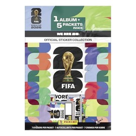 2026 Panini Copa del Mundo de la FIFA - Paquete Inicial de Pegatinas con Álbum Oficial + 5 Paquetes de Pegatinas – Colección Oficial del Torneo Autori