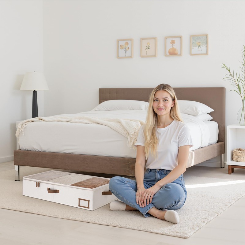 StorageWorks Large Under Bed Storage Containers with Handles and Label