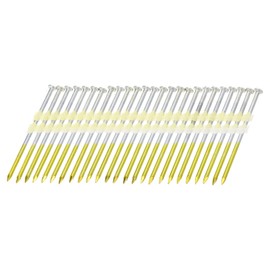 uxcell 500Pcs 21 Degree 0.131" x 3-1/4" Framing Nails, Galvanized Carbon Steel Plastic Collated Nails for Furniture/Constructions, Color Zinc