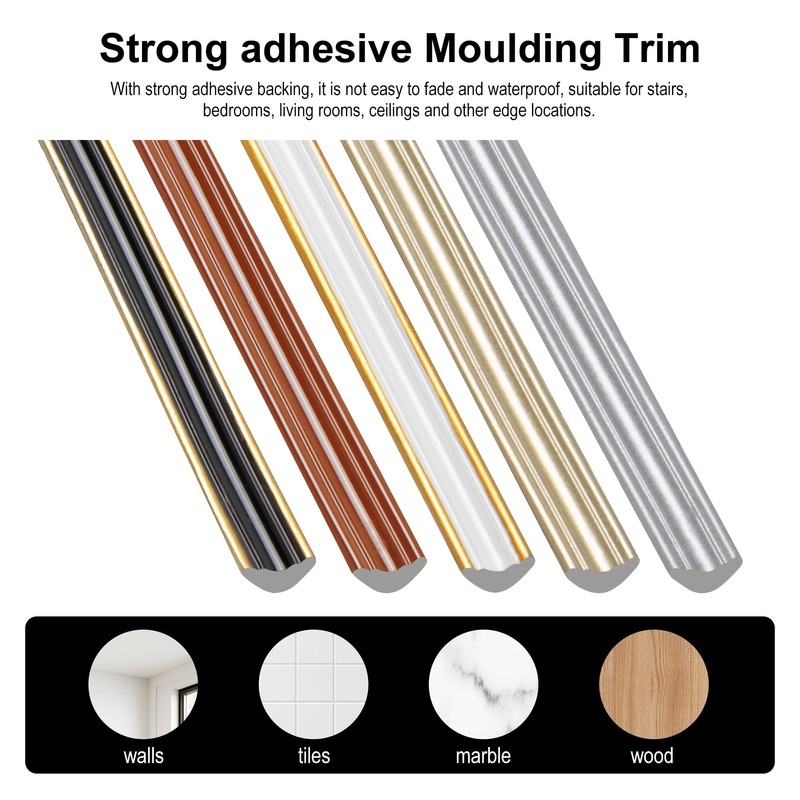 JUNART TPE Skirting Board Trim, Flexible Caulk Strip Moulding Trim,