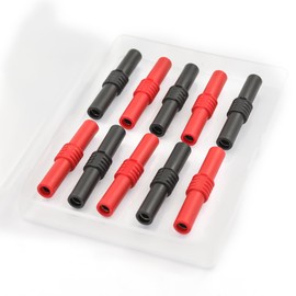 Lewttyer 4 mm Bananenstecker Kupplung 4mm Bananenbuchse Verlängerungsadapter Bananenbuchsen Adapter Stecker Lautsprecher (5X Rot Und 5X Schwarz)