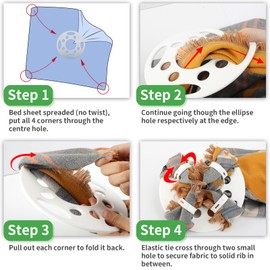 2-Pack Bed Sheet Detangler for Washer and Dryer, Silicone Laundry Anti-Tangle Tool, Reusable Bed Sheet Clips to Help Prevent Twisting, Fits All Sheet Sizes