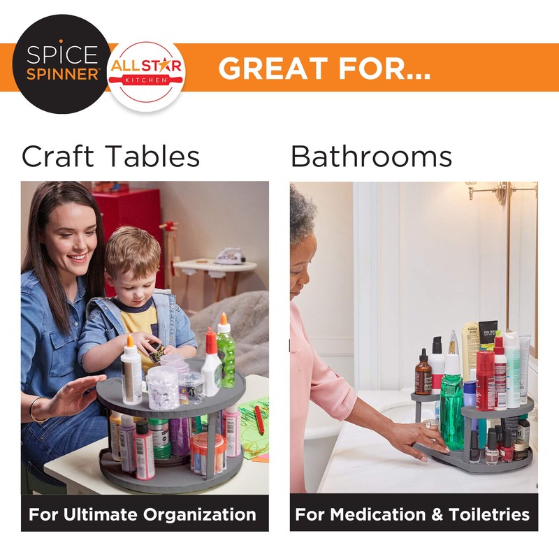 Allstar Innovations Spice Spinner Two-Tiered Spice Organizer & Holder That