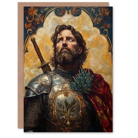 Artery8 Greeting Card William Wallace Thistle Art Nouveau Portrait Blank For Him Or Her Art Birthday Card