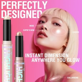 Crema iluminadora en barra de 6 colores – Maquillaje brillante para cara y cuerpo, brillo suave y sedoso, iluminador impermeable de larga duración par
