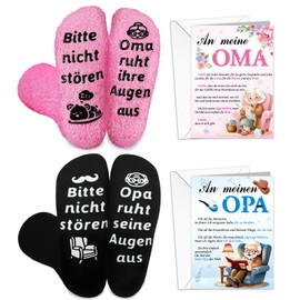 HOWAF Grandma and Grandpa Gifts, Grandma Grandpa Socks, Funny Grandma Socks, Grandma Sockenk, with Card, Grandma Card, Grandpa, Christmas Gifts for Grandma and Grandpa, Grandparents Birthday