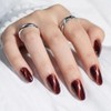 30 Uñas postizas almendradas medianas estilo ojo de gato con