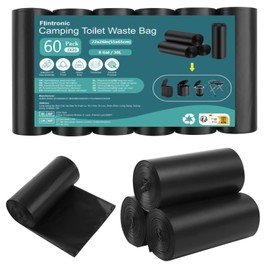 Flintronic Camping Toilet Bags, 60 PCS (3 Roll) Portable Toilet Bags, Thickened Toilet Waste Bags, Camp Potty Liner Bag for Camping, Hiking, Travel, Kitchen, Home