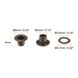 sourcing map Set of 200 Grommets Kit Metal Eyelets 3 mm 0.12 Inch Grommet Tool for Shoes Clothing Belt Bag DIY Project Bronze