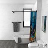Tanxih Adjustable Corner Shower Curtain Rod L Shaped Black Stretchable