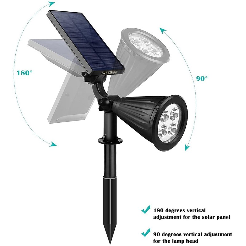 URPOWER Solar Lights Waterproof Solar Lights Outdoor 2-in-1 Adjustable Solar