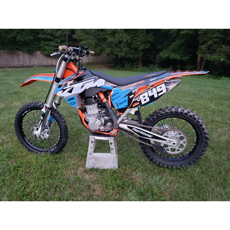 Factory EFX White & Orange Graphics Kit fits KTM 13-15