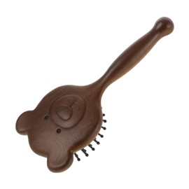 Minkissy Solid Wood Hair Brush Bear Cushion Scalp Massager Detangler for Hair Accessories Home Travel