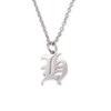 Elefezar Old English Initial Pendant Necklace Letter H Womens Gifts