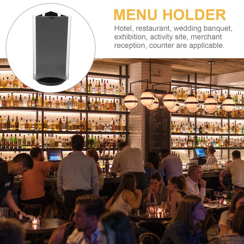 DIYEAH Rotatable Acrylic Sign Holder 3-Sided Restaurants Menu Display Stand